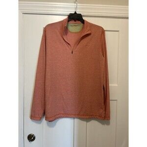 Orvis Trout Bum Shirt L 1/4 Zip Light  Orange Top Long Sleeve Hiking Fishing